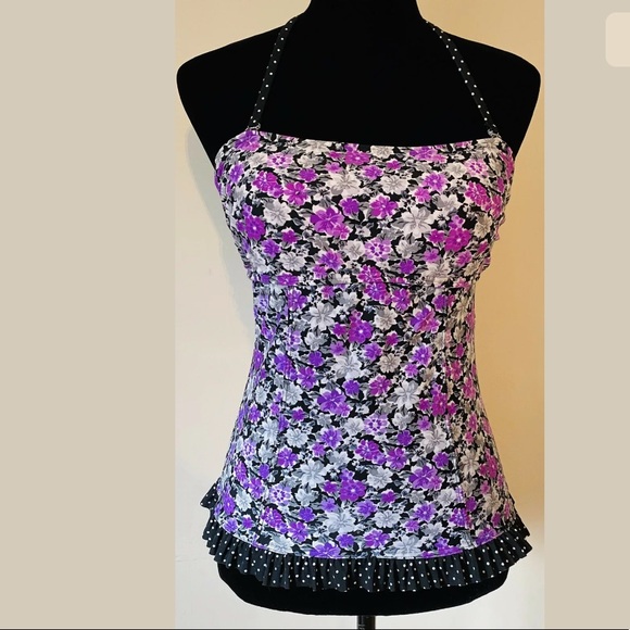 Hula Honey Swimwear Bathing Suit Top Size Medium - Picture 2 of 12